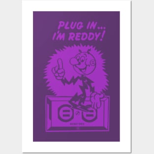 plug in reddy kilowatt purple Posters and Art